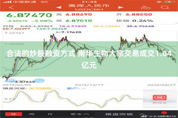 合法的炒股融资方式 南华生物大宗交易成交1.04亿元