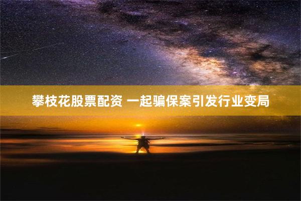 攀枝花股票配资 一起骗保案引发行业变局