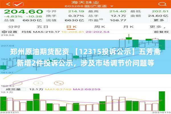 郑州原油期货配资 【12315投诉公示】五芳斋新增2件投诉公示，涉及市场调节价问题等